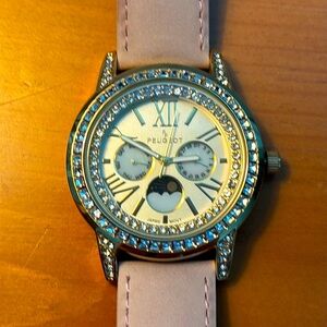 PEUGEOT WOMEN’S WATCH-Stainless Steel Back Leather Band